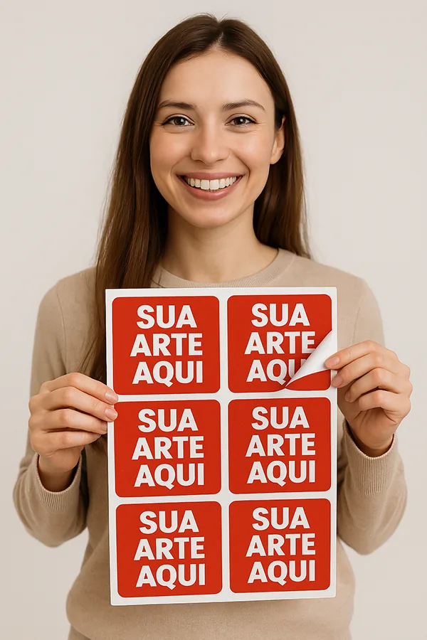 Cartela de Etiquetas em Vinil Branco A3 Impressa