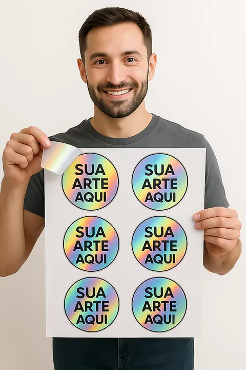 Adesivos Holográficos em Vinil Holográfico Impresso por m²
