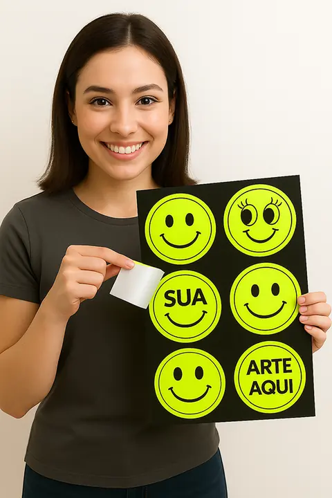 Sticker Fotoluminescente A3 Brilha no Escuro Impresso UV