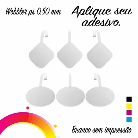 Kit 10 Wobblers em PS Branco 0,50 mm sem Impressão
