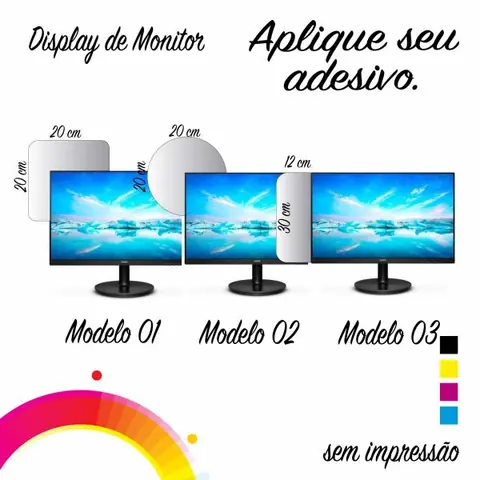 Kit 10 Displays de Monitor em PS 1 mm sem Impressão