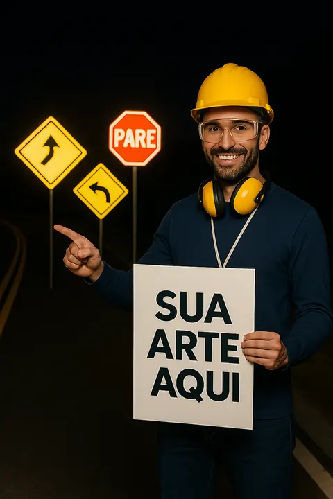 Placa de Sinalização em ACM com Refletivo Prismático