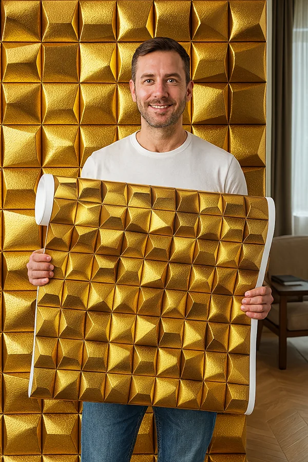 Adesivo de Parede Deccor Golden em Vinil 58x300 cm