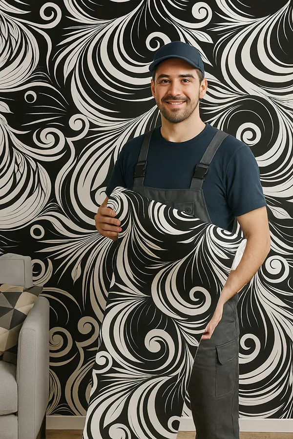 Adesivo de Parede Geométrico Deccor Geometric Black Vinil 58x300 cm