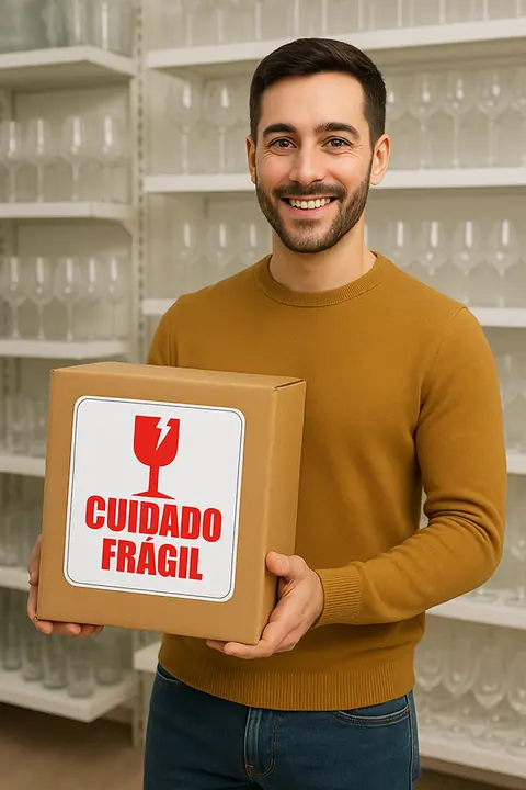 Kit Adesivos Cuidado Frágil em Vinil com Corte Especial
