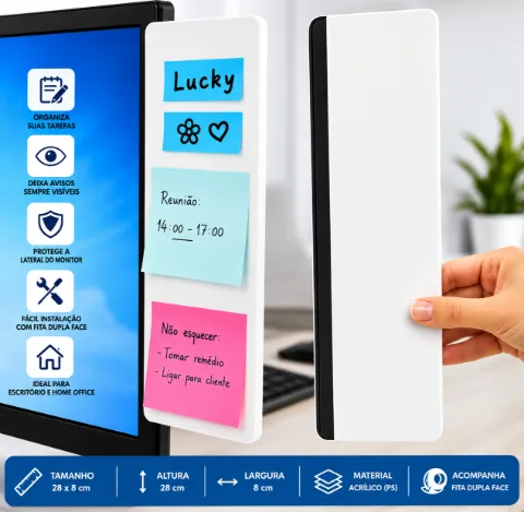 Suporte de Monitor para Post-it em Acrílico 3 mm