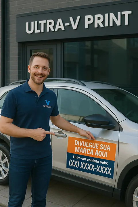 Ímã para Porta de Carro Personalizado 50x30 cm