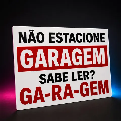 Placa Garagem Não Estacione 30x20 cm PS 1 mm