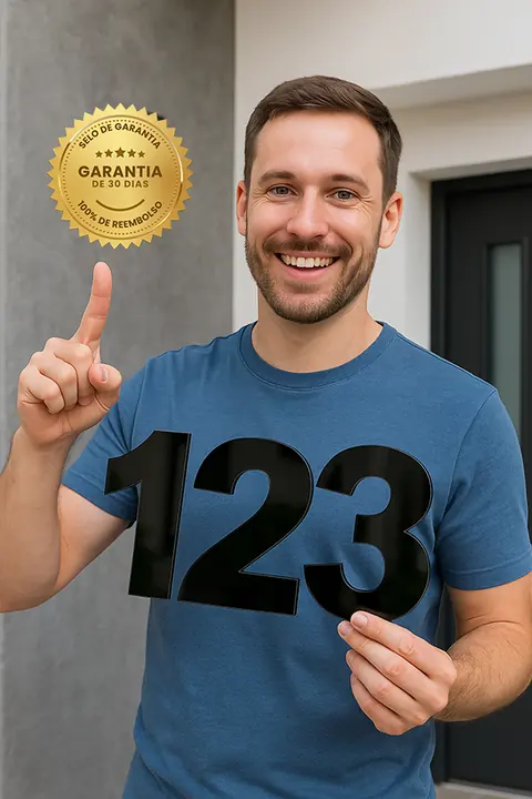 Número de Acrílico 2 mm para Residência 12 cm com Dupla Face