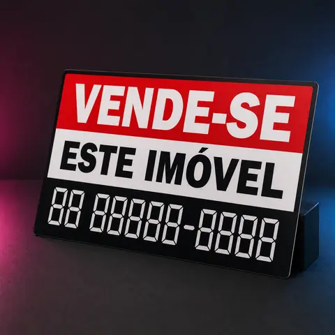 Placa Vende-se ou Aluga-se Imóvel 40x30 cm em PS