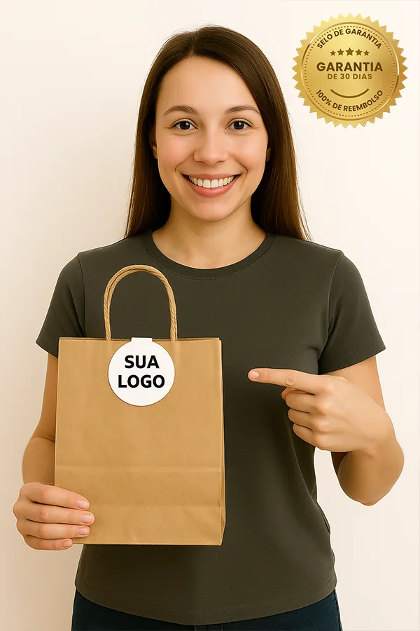 Adesivo Lacre Fecha Bolsa Personalizado 6 x 3 cm Kit 300