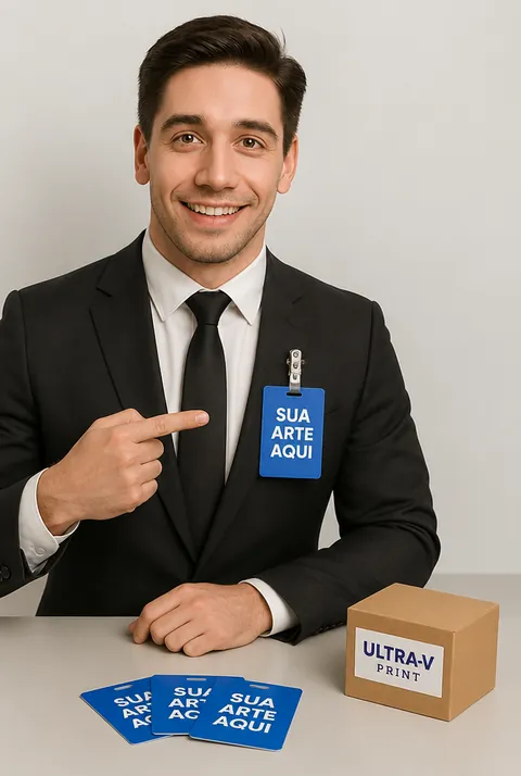 Crachá em PVC com Furo