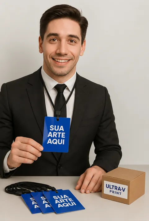 Credencial com Furo e Cordinha