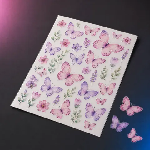 Adesivo de Parede Borboletas e Flores – Cartela 26 un.
