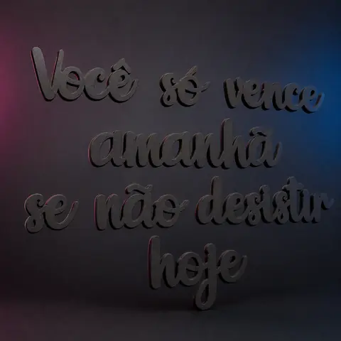 Frase Decorativa Motivacional MDF Preto 50x44 cm