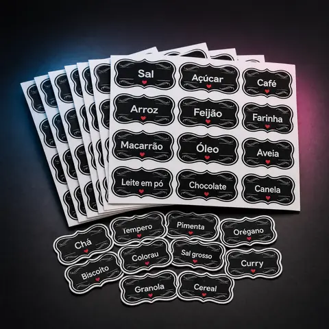 Etiquetas para Potes de Cozinha 5x3 cm – 50 Unidades