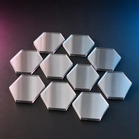 Espelho Decorativo Hexágono 9,5x8,5 cm – Kit 10 Peças
